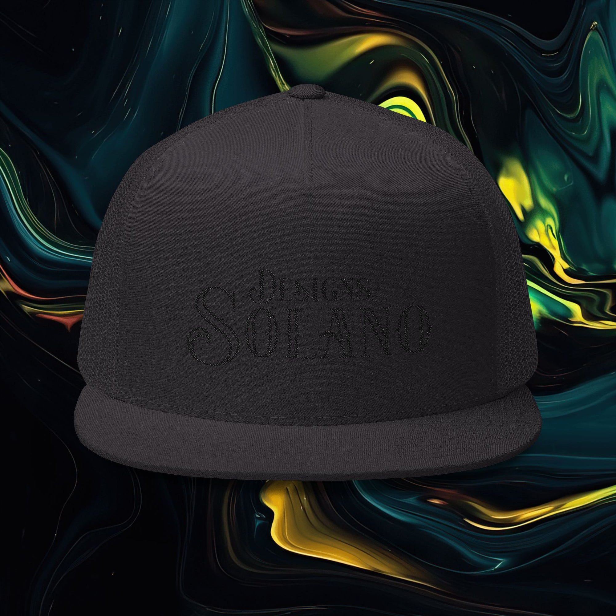 Solano Designs | Embroidered 5 Panel Trucker Cap - Trendy Casual Hat for Everyday Wear