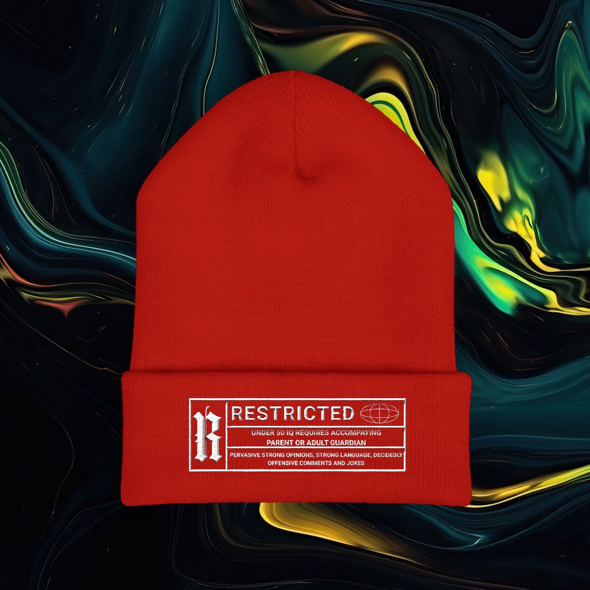Rated R | Classic Embroidered Cuffed Beanie - Stylish Streetwear Accessory