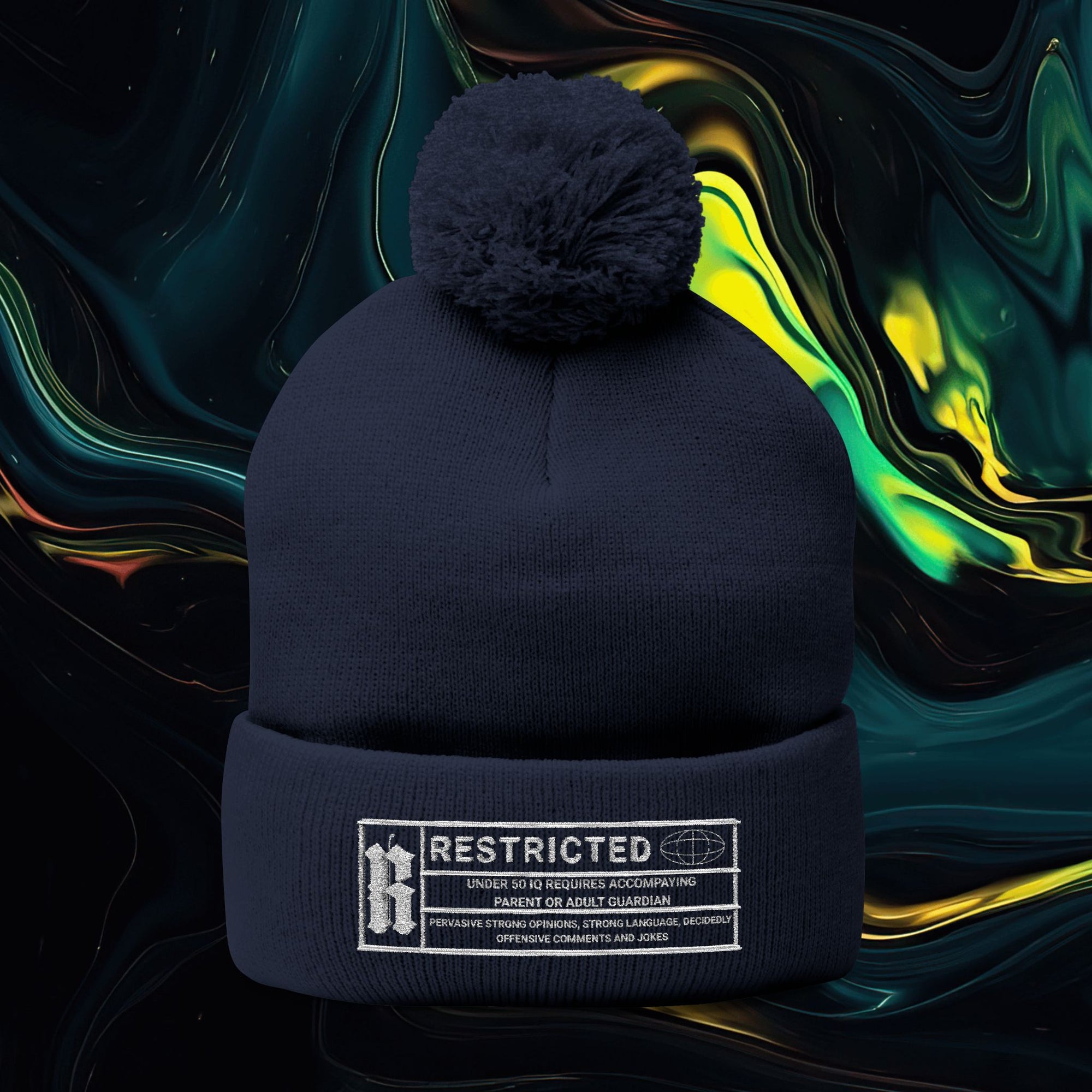 Rated R | Pom-Pom Knit Cap (Embroidery)