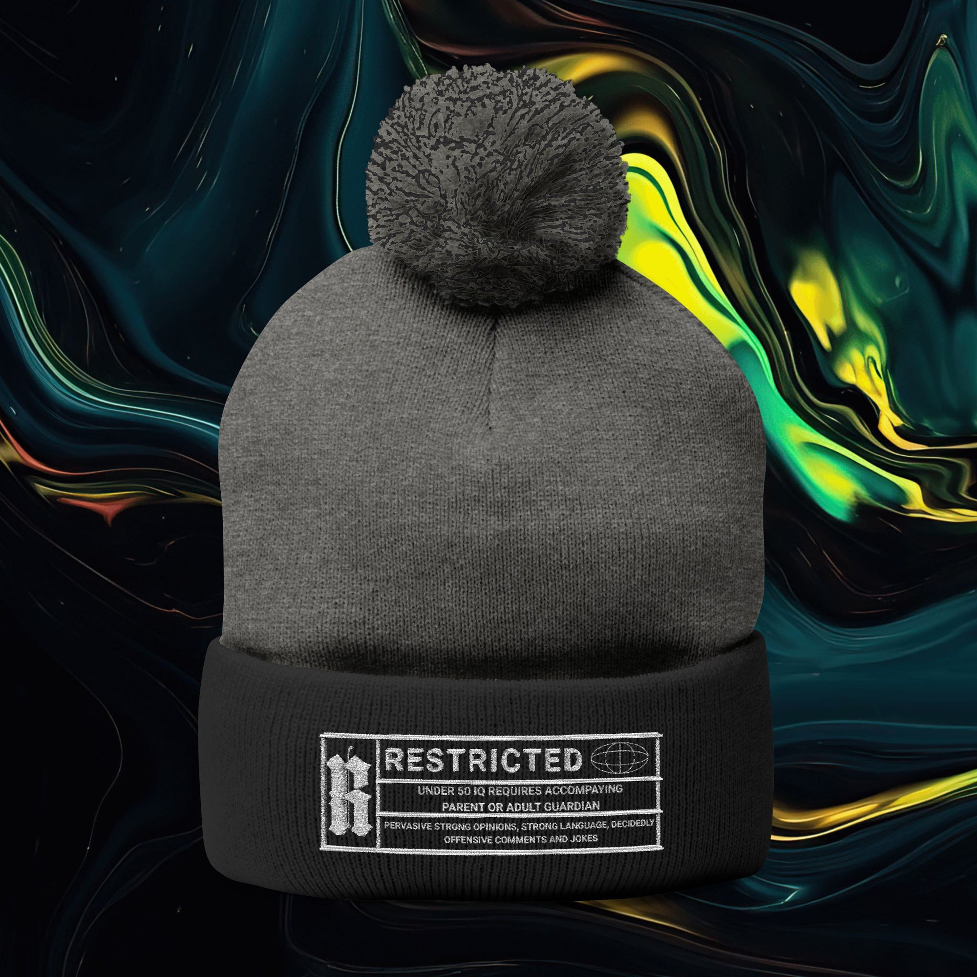 Rated R | Pom-Pom Knit Cap (Embroidery)