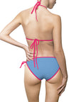 $ | Light Blue & Pink Women's Bikini – Perfect for Summer Beach Days & Pool Parties