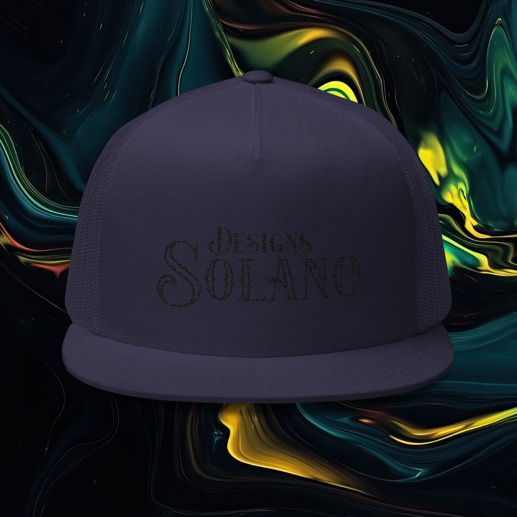 Solano Designs | Embroidered 5 Panel Trucker Cap - Trendy Casual Hat for Everyday Wear