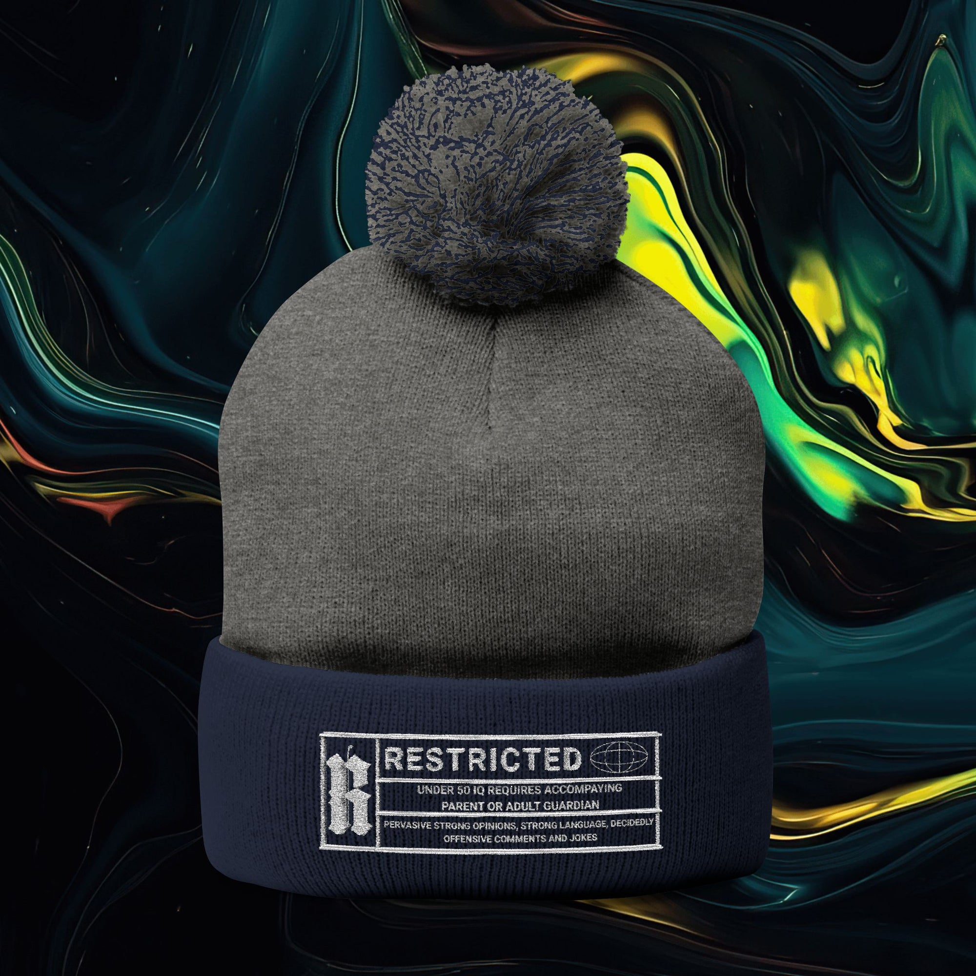 Rated R | Pom-Pom Knit Cap (Embroidery)