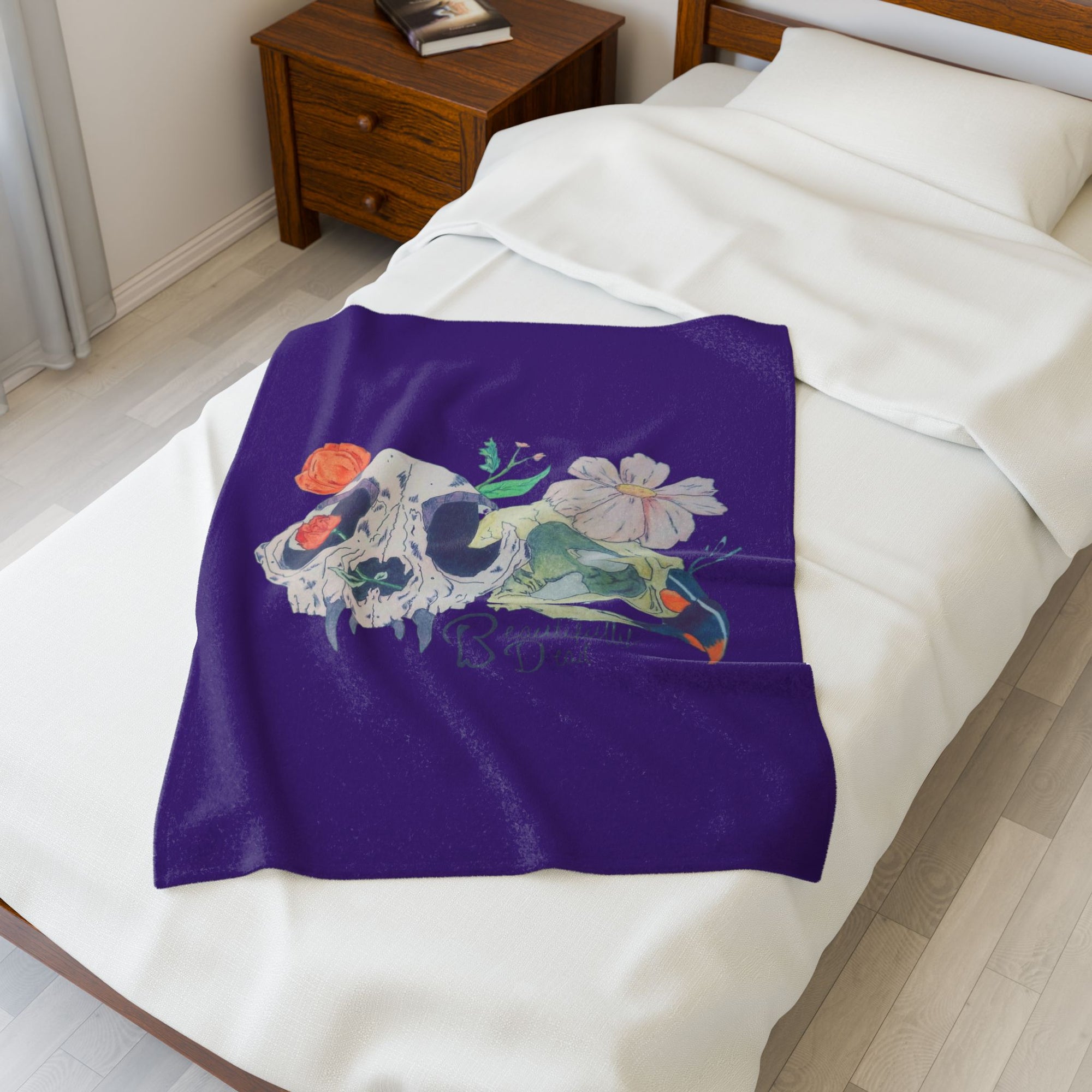 Beautifully Dead | Cozy Velveteen Throw for Home Decor