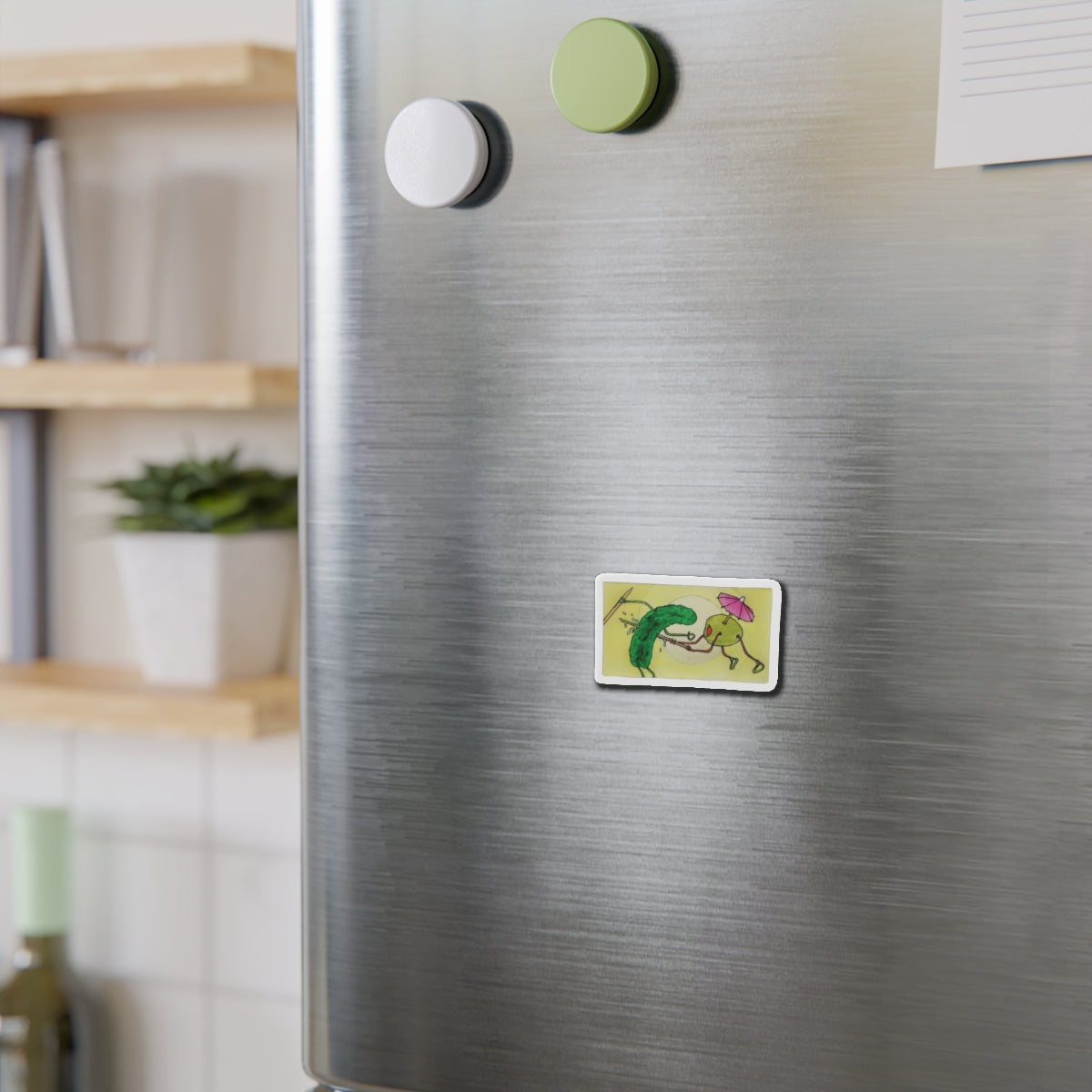 Olive Pickle Fight | Die-Cut Magnet | Perfect for Wrestling Fans &amp; Collectors