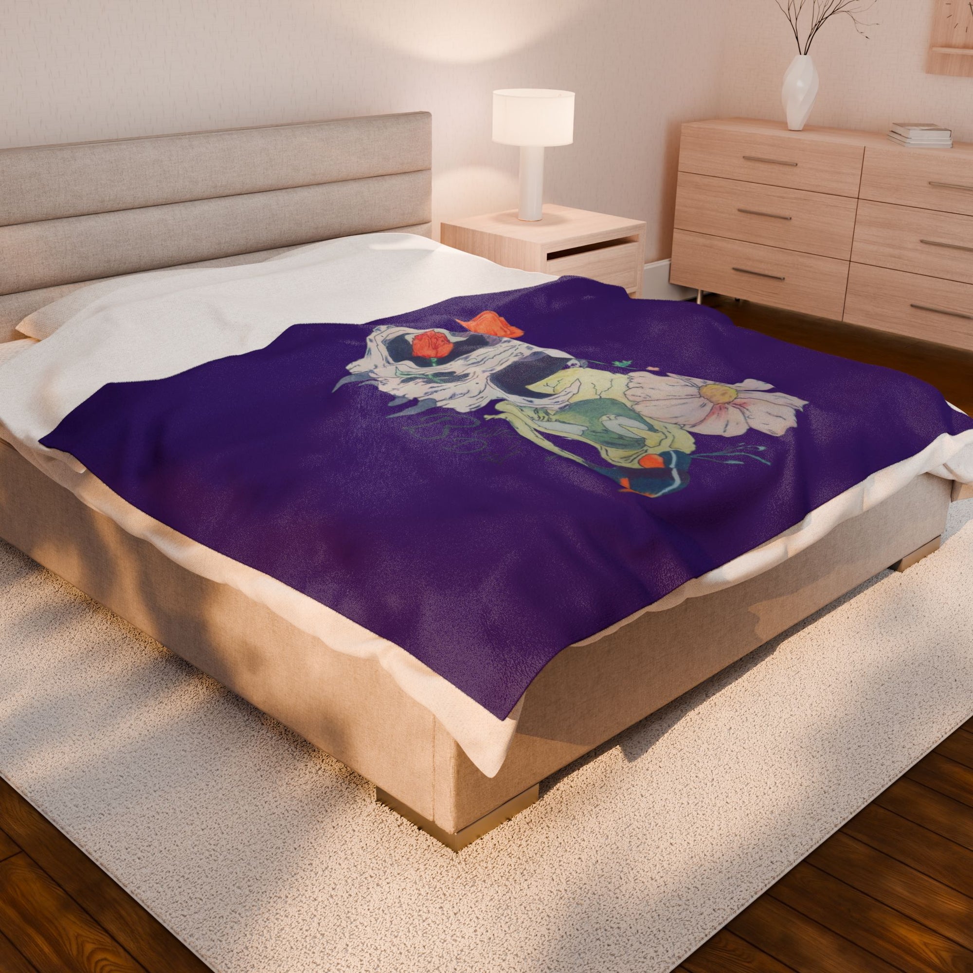 Beautifully Dead | Cozy Velveteen Throw for Home Decor