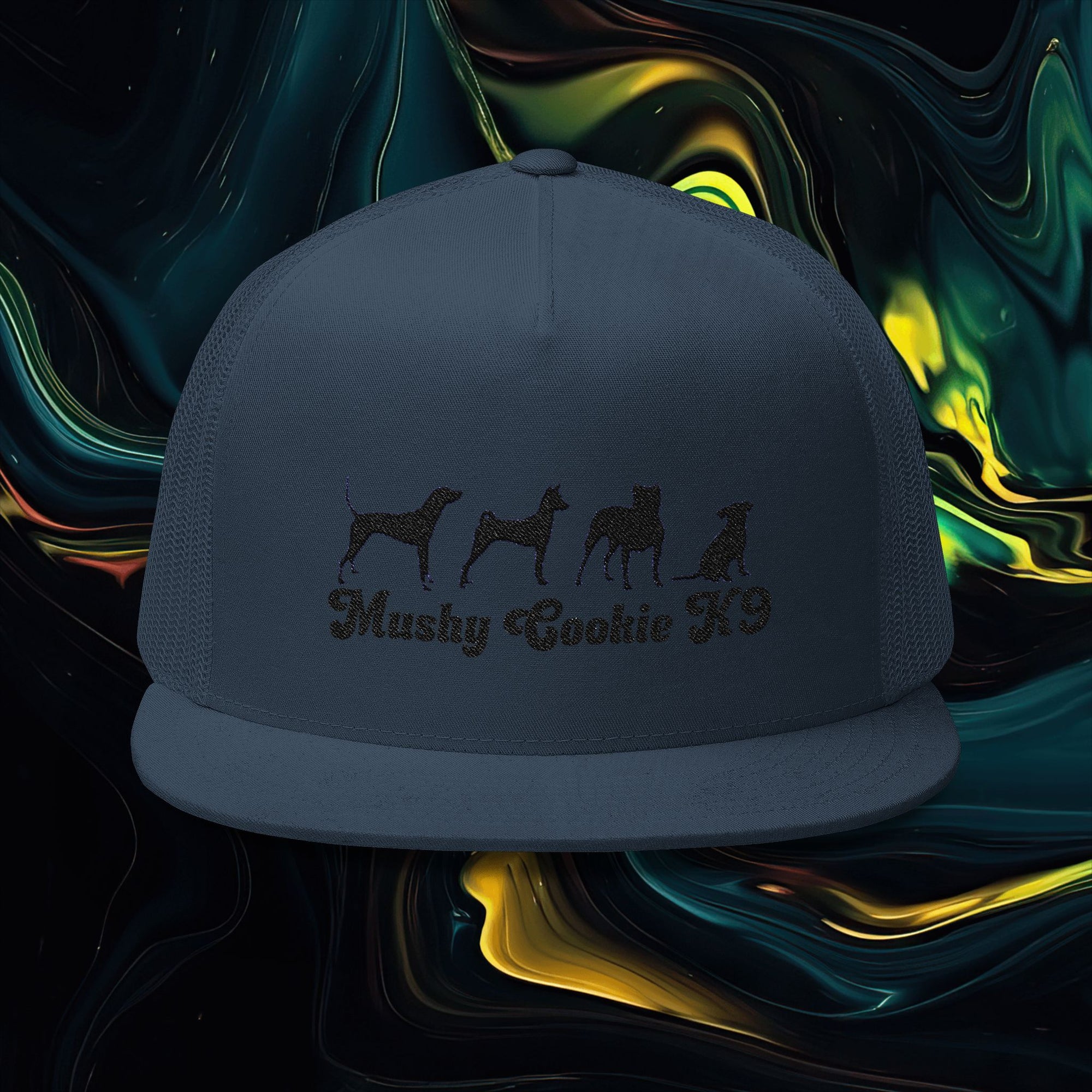 Mushy Cookie K9 | Embroidered 5 Panel Trucker Cap - Mushy Cookie K9