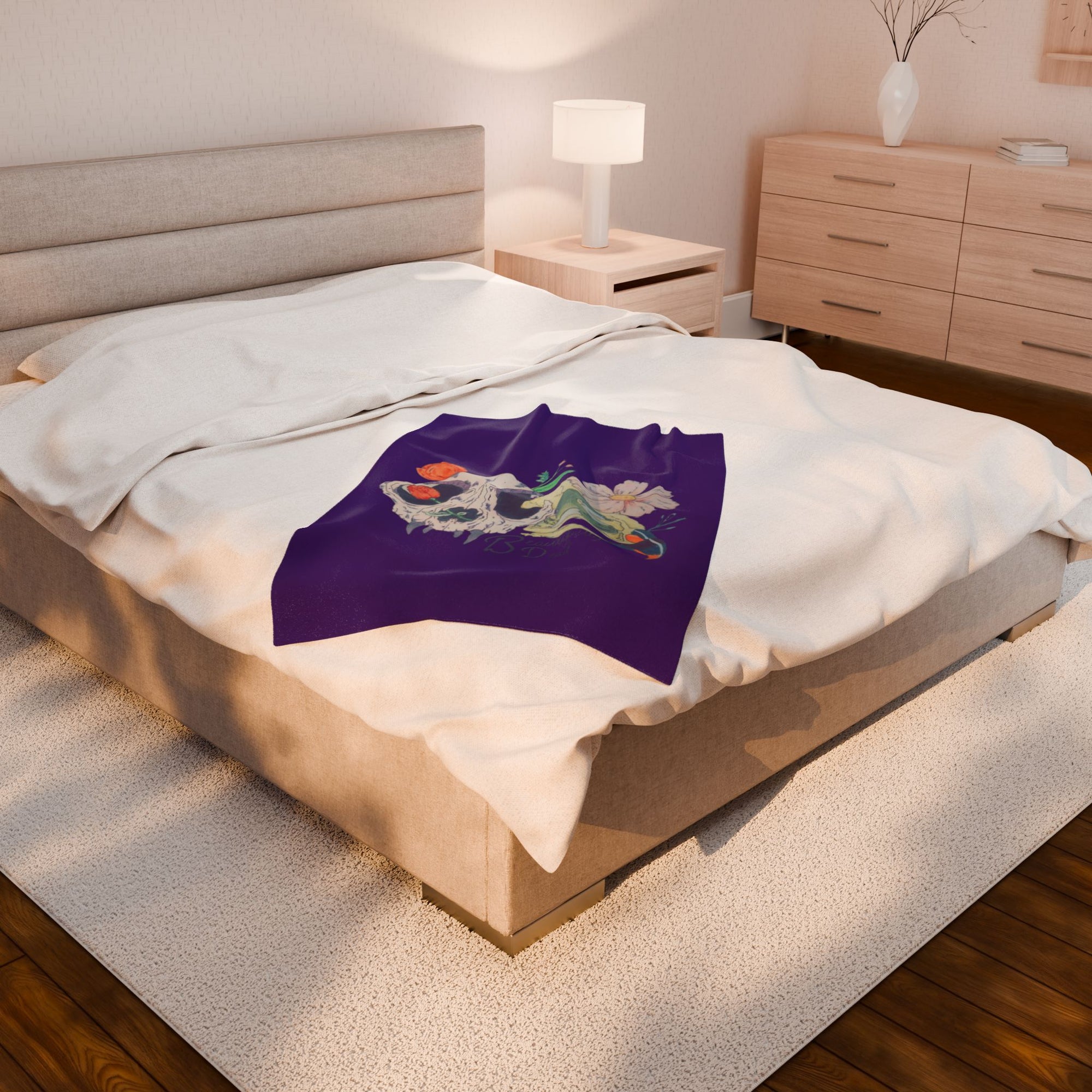 Beautifully Dead | Cozy Velveteen Throw for Home Decor