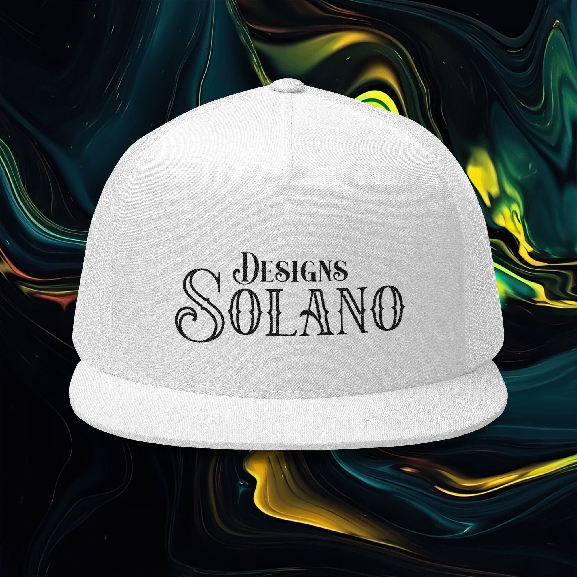 Solano Designs | Embroidered 5 Panel Trucker Cap - Trendy Casual Hat for Everyday Wear