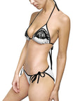 $ | Sleek Black & White Women's Bikini – Perfect for Summer Beach Days & Pool Parties
