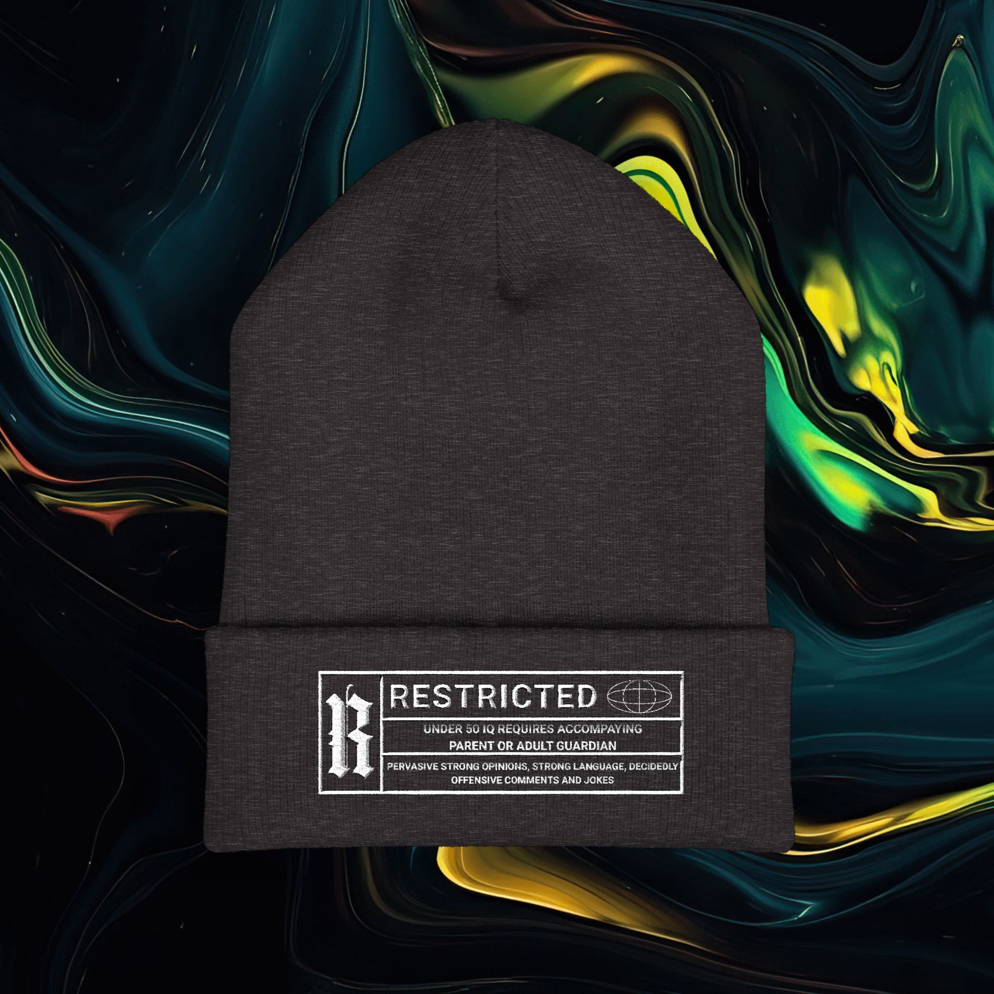 Rated R | Classic Embroidered Cuffed Beanie - Stylish Streetwear Accessory